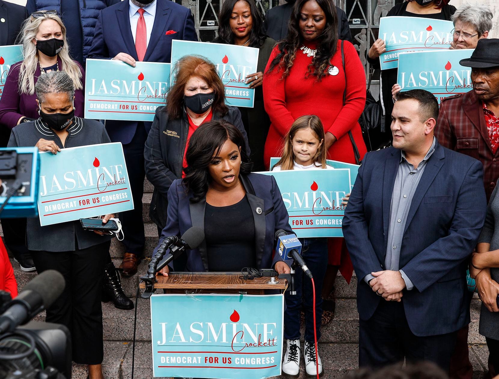 State Rep. Jasmine Crockett talked about her platform while running for Congressional...