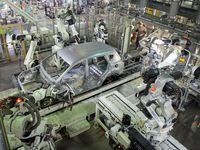 A Toyota RAV4 moves along a production line in St. Petersburg, Russia. Toyota says it will...
