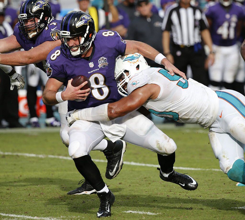 FILE - In this Dec. 6, 2015, file photo, Baltimore Ravens quarterback Matt Schaub (8) is...