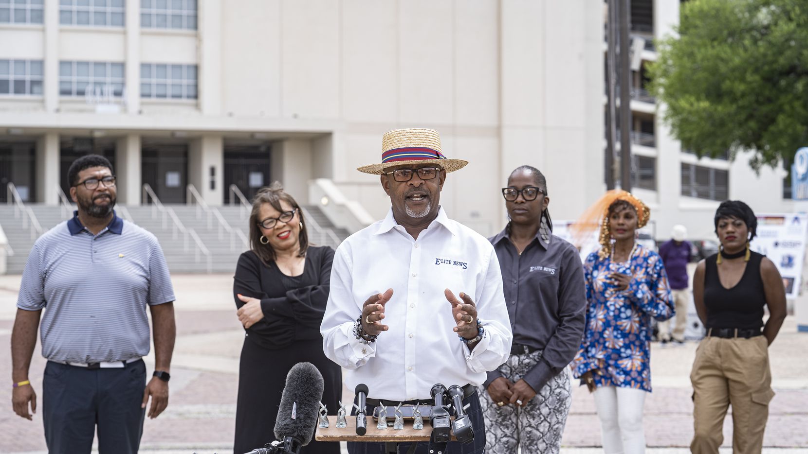 Elite News and the Blair Foundation is hosting the city's first ever Juneteenth March and Festival on June 19. Seen here is Darryl Blair, publishing editor of Elite News at a press conference Thursday at the Fair Park.