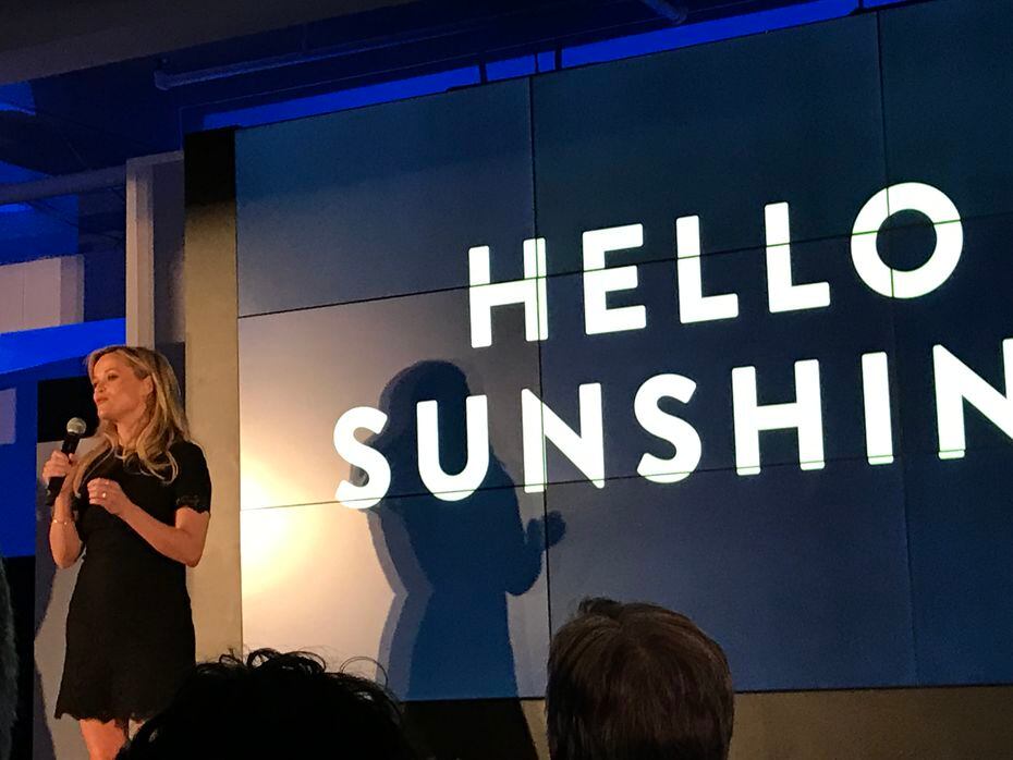 Actress Reese Witherspoon made a surprise appearance to talk about Hello Sunshine, a production company that will make female-driven TV shows, films and podcasts.