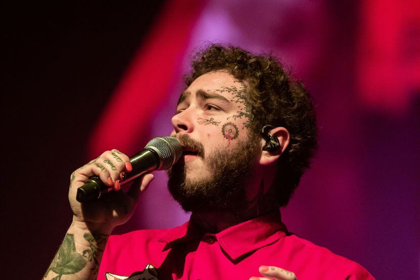 Post Malone performed onstage during his "Runaway" tour at the Frank Erwin Center in Austin...