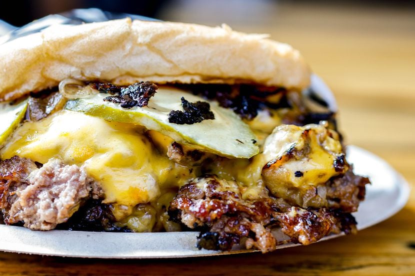 Burger Schmurger's flagship burger is the Schmurger, a double patty, double cheese delight...