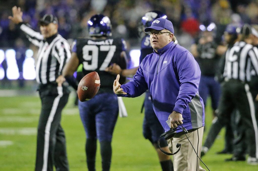 TCU head coach Gary Patterson is pictured during the Baylor University Bears vs. the TCU...