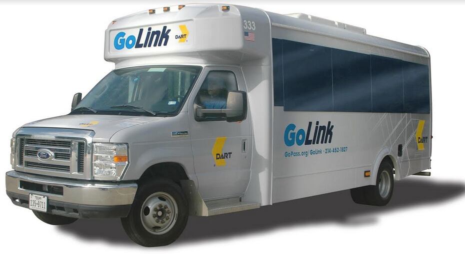 Depiction of a GoLink vehicle provided by Dallas Area Rapid Transit. The agency has authorized a test run of the program for the Southern Dallas-Fair Park area in Summer 2020.