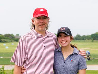 Marcus head golf coach Kerry Gabel pictured with his daughter and Marcus golf team member...