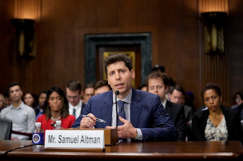 OpenAI CEO Sam Altman speaks before a Senate Judiciary Subcommittee on Privacy, Technology...
