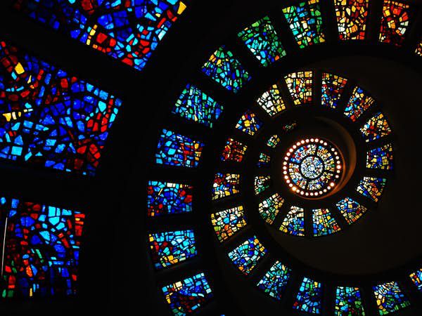 The Thanksgiving Square chapel's Glory Window.