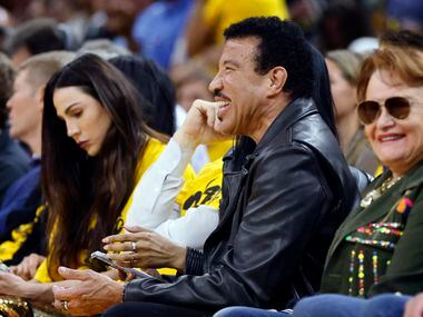 Singer and songwriter Lionel Richie takes in Game 5 from the front row of the NBA Western...