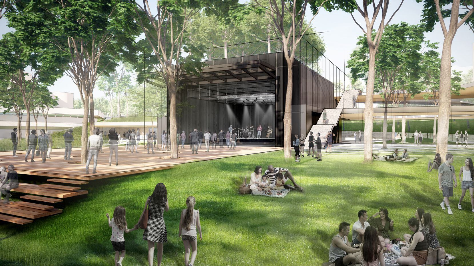 Rendering of the proposed black box theater, seen from the west. Courtesy Diller Scofidio +...