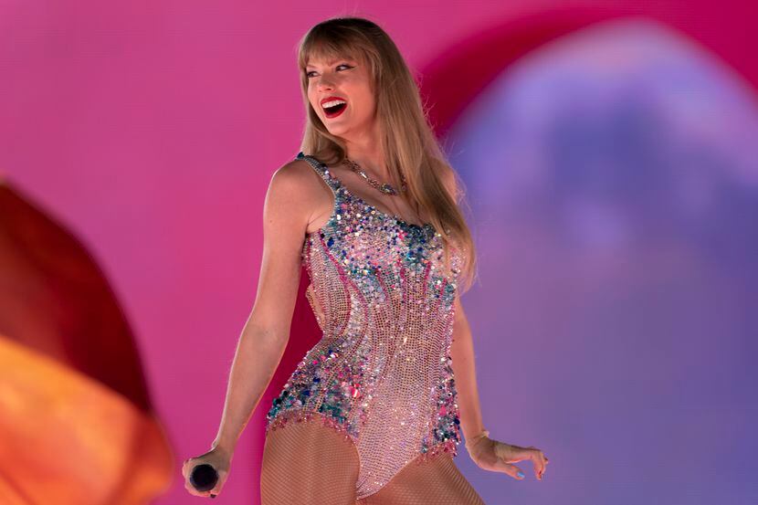 Taylor Swift performs during "The Eras Tour" in Nashville, Tenn., May 5, 2023. According to...