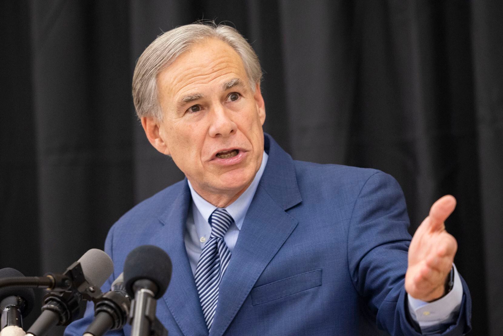Texas Gov. Greg Abbott speaks during the Denton County Mayors Crime Prevention Luncheon on Tuesday, Jan. 11, 2022, at CoServ in Corinth, TX. 