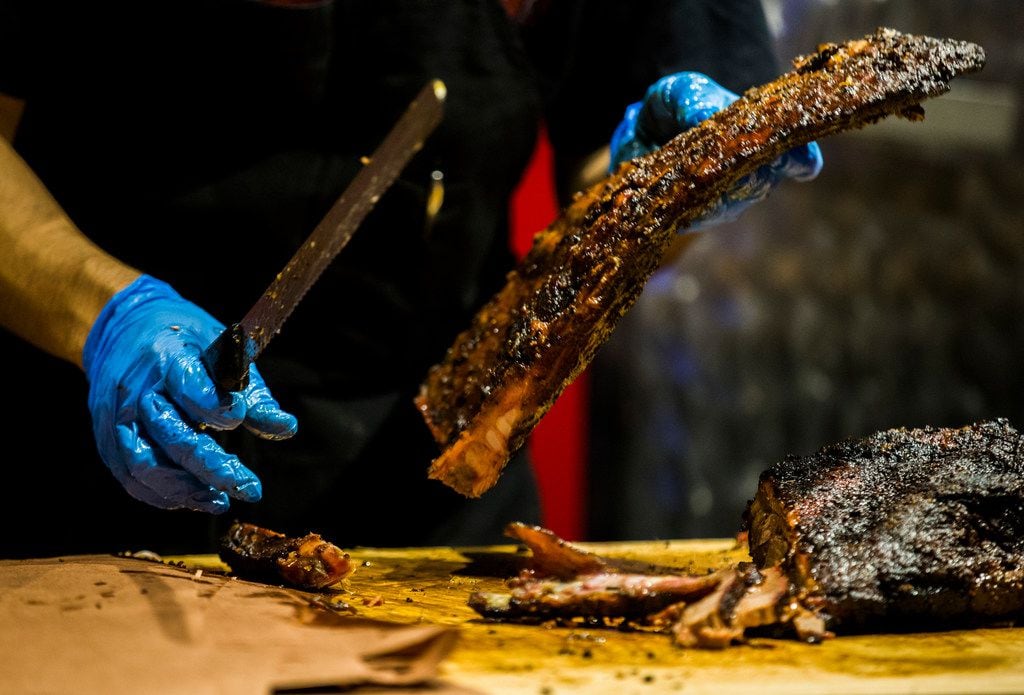 Lockhart Smokehouse at Texas Live in Arlington offers ribs, among other barbecue staples.