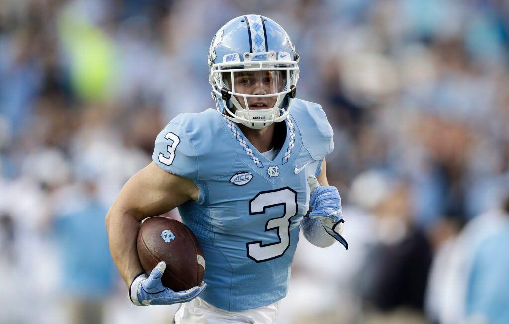 North Carolina's Ryan Switzer (3) runs the ball against The Citadel during the first half of...