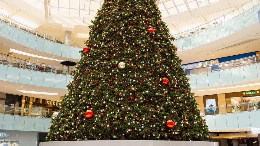 Guarda la Galleria Dallas montare il suo albero di Natale di 95 piedi