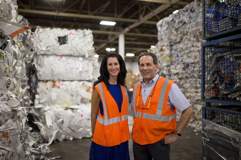 Texas Recycling vice president of sales Kathy DeLano (left), and president and co-owner Joel...