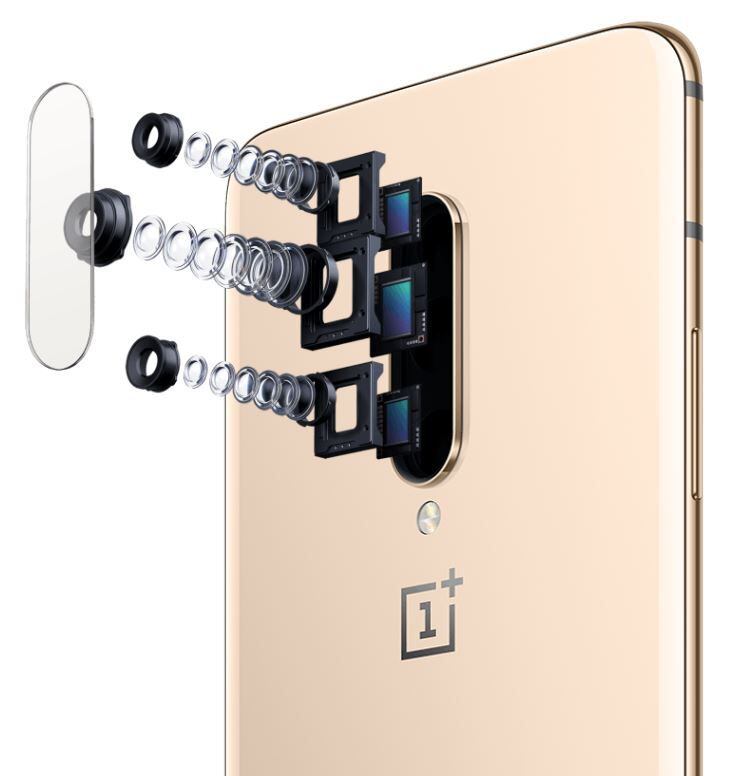 An exploded view of the cameras on the OnePlus 7 Pro