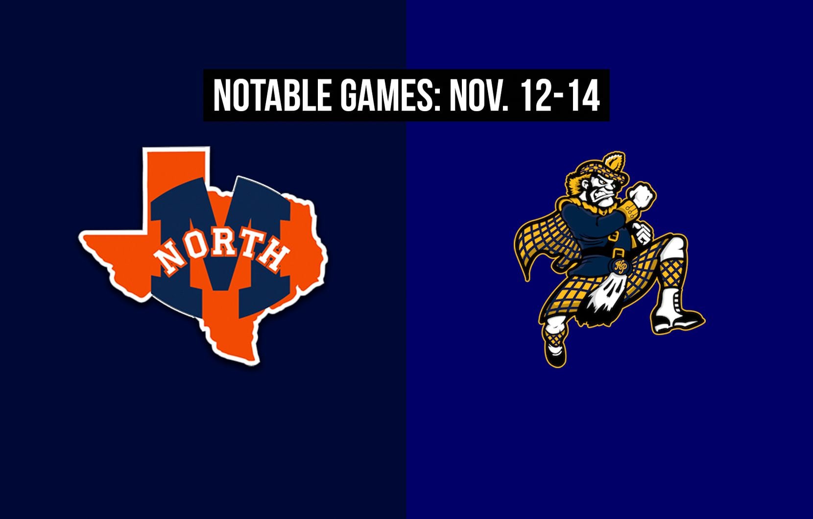 Notable games for the week of Nov. 12-14 of the 2020 season: McKinney North vs. Highland Park.