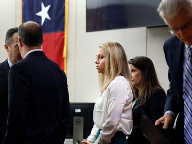Amber Guyger appeared in court during her murder trial in the courtroom of state District...