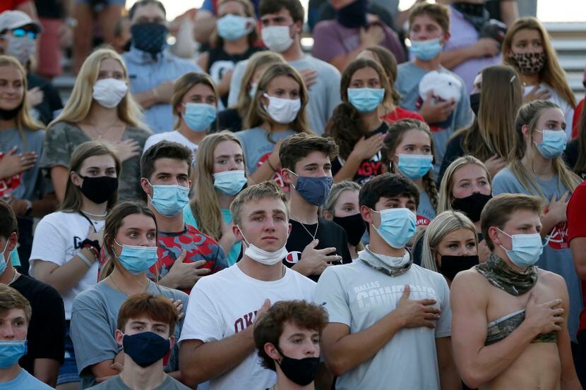 Fans in the Argyle student section were following UIL guidelines during Friday's...