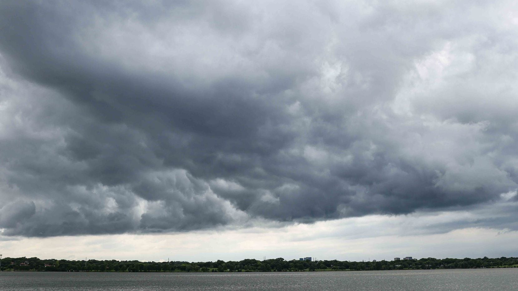 Rainy day over White Rock Lake in Dallas on Monday, May 24, 2021.