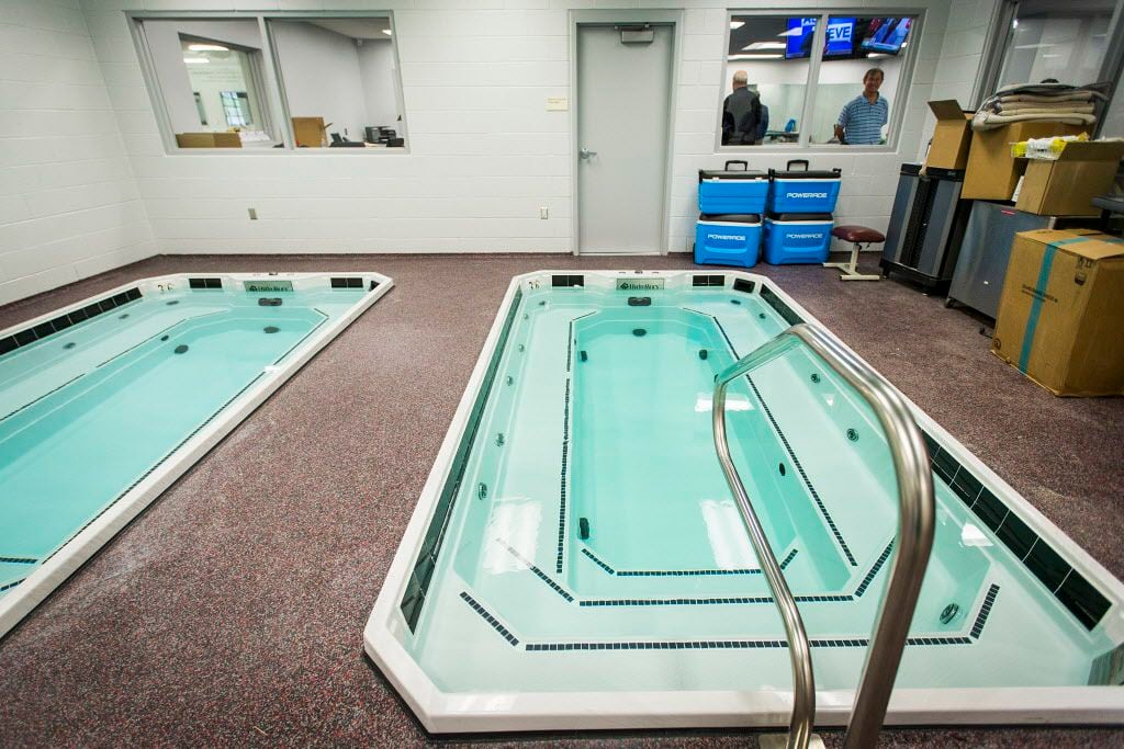 Whirlpools in a training room at the Texas Rangers newly renovated spring training facility...