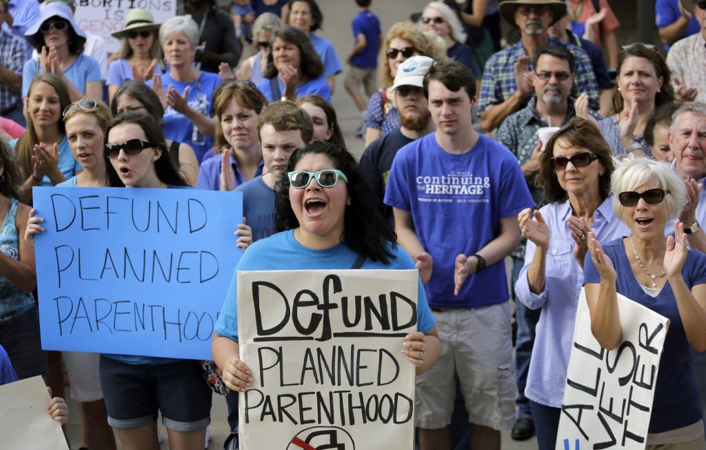 Anti-abortion activists rally on the steps of the Texas Capitol in Austin. (The Associated...