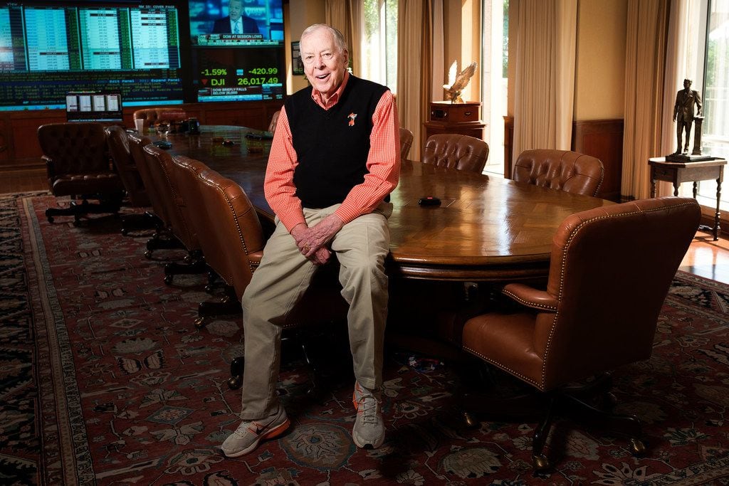 T. Boone Pickens is shown in his office earlier this year.