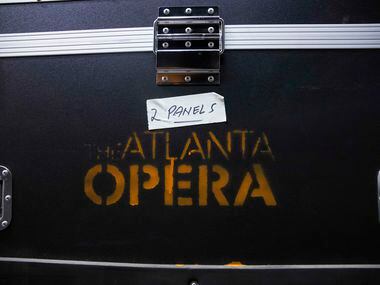 A crate sent from the Atlanta Opera for Dallas Opera’s Das Rheingold on Monday, Jan. 23,...