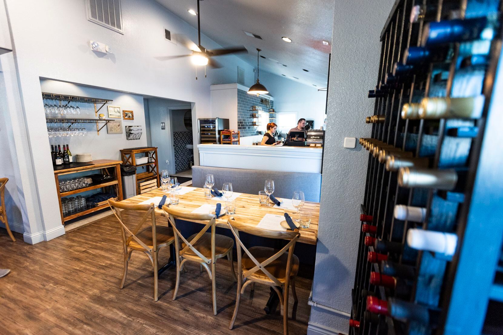 The dining room at Osteria il Muro in Denton is casual and cozy.