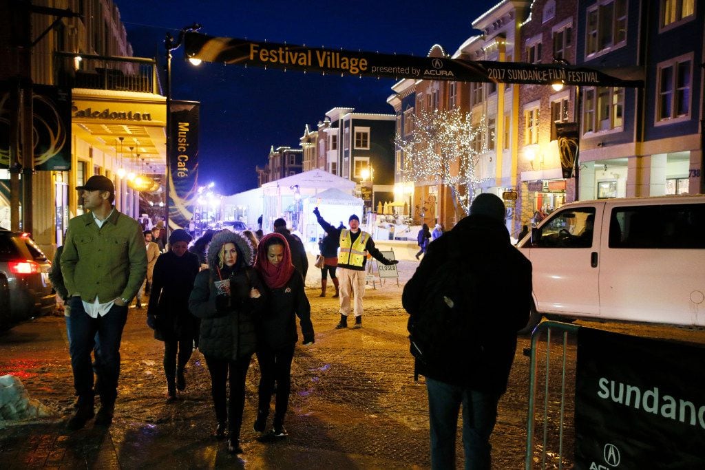 Traffic is diverted away from the north end of Main Street as it is closed for a Sundance...
