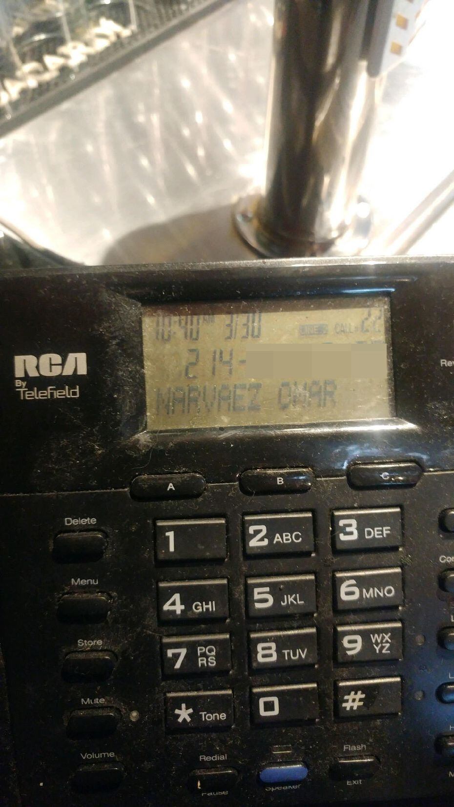 A photo provided by BuzzBrews that allegedly shows the caller ID information of a person who accused Matt Wood of being anti-LGBT. The Dallas Morning News redacted the number. (Courtesy photo)