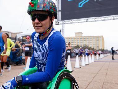 Heather Sealover learns on the edge of her chair after placing first in her division of the...
