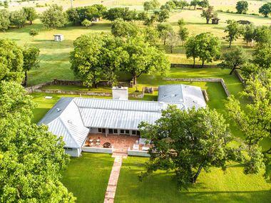 An aerial view of the River Bluff Ranch.