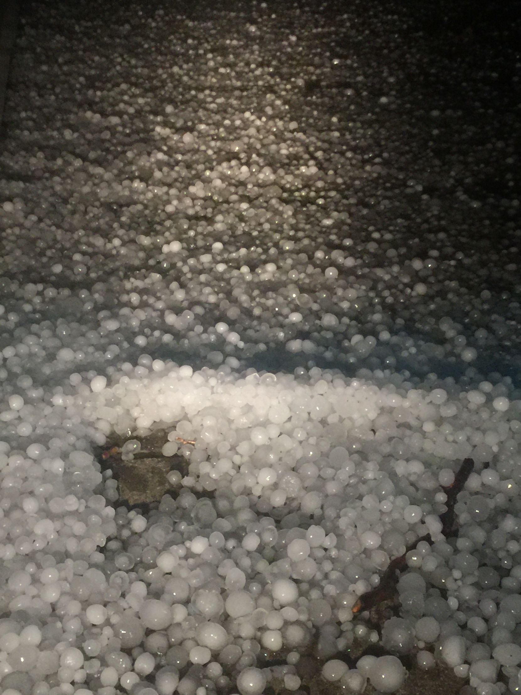 A homeowner in Haslet captured a photo of hail that covered her yard in the town just north...