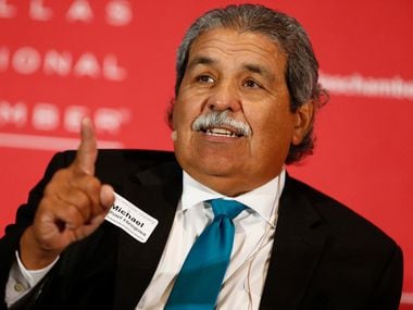 Dr. Michael Hinojosa, Dallas ISD Superintendent, speaks on the panel during the Dallas...