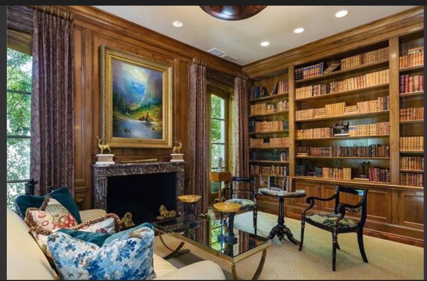 The library in T. Boone Pickens house.