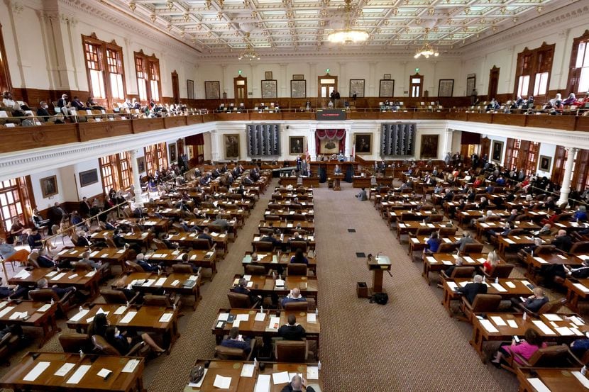 The 87th Texas Legislature is called into session at the Texas Capitol building in Austin,...