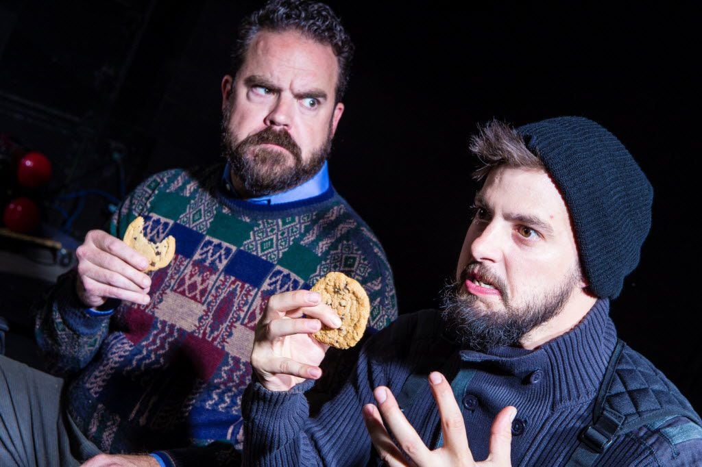 Hartman and Drew Wall performed in Kitchen Dog Theater's The Totalitarians in 2015. 