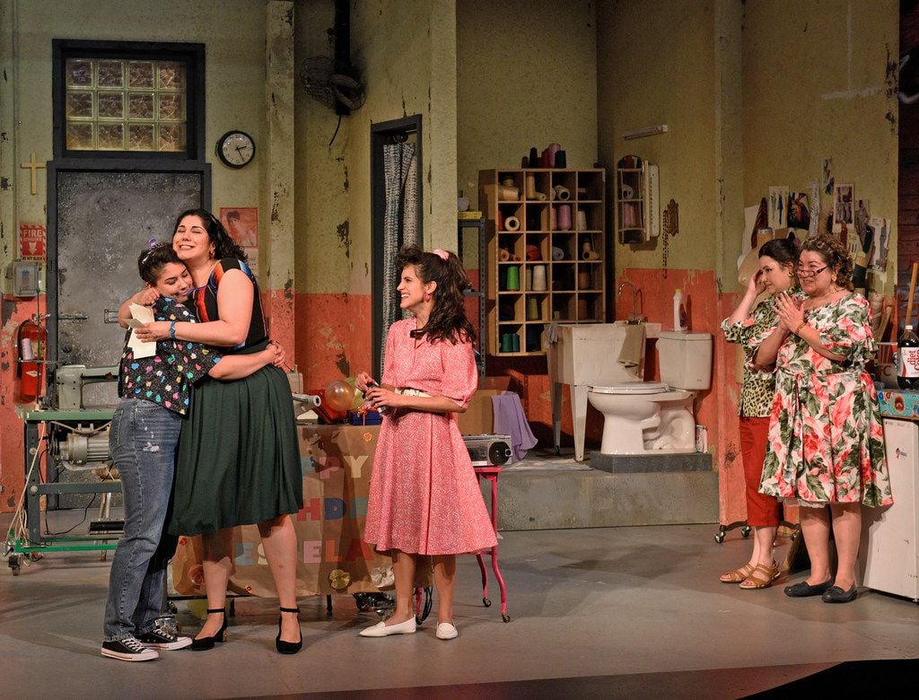 The cast of Real Women Have Curves, playing at the Dallas Theater Center through May 19, 2019.