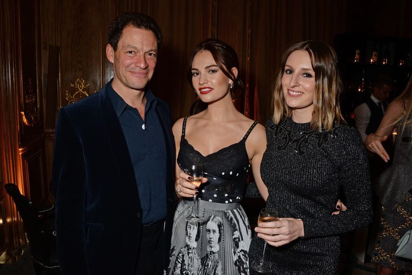 Dominic West, Lily James y Laura Carmichael en la entrega de premios Harper's Bazaar Women...