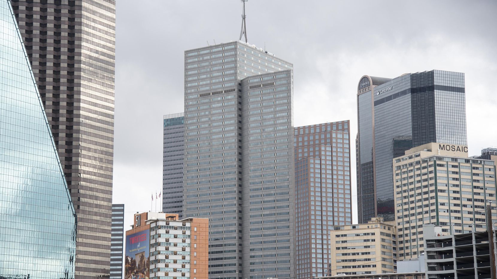 Energy Plaza Tower in downtown Dallas, Texas on Wednesday, December 15, 2021.