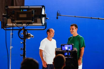 Landon Donovan y Rafael Marquez en plena grabación de su comercial para la campaña de...