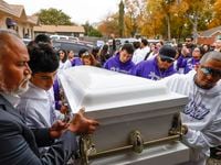 Family members ofGabriel Zamora, 14, including his father Miguel, right, older brother Diego...