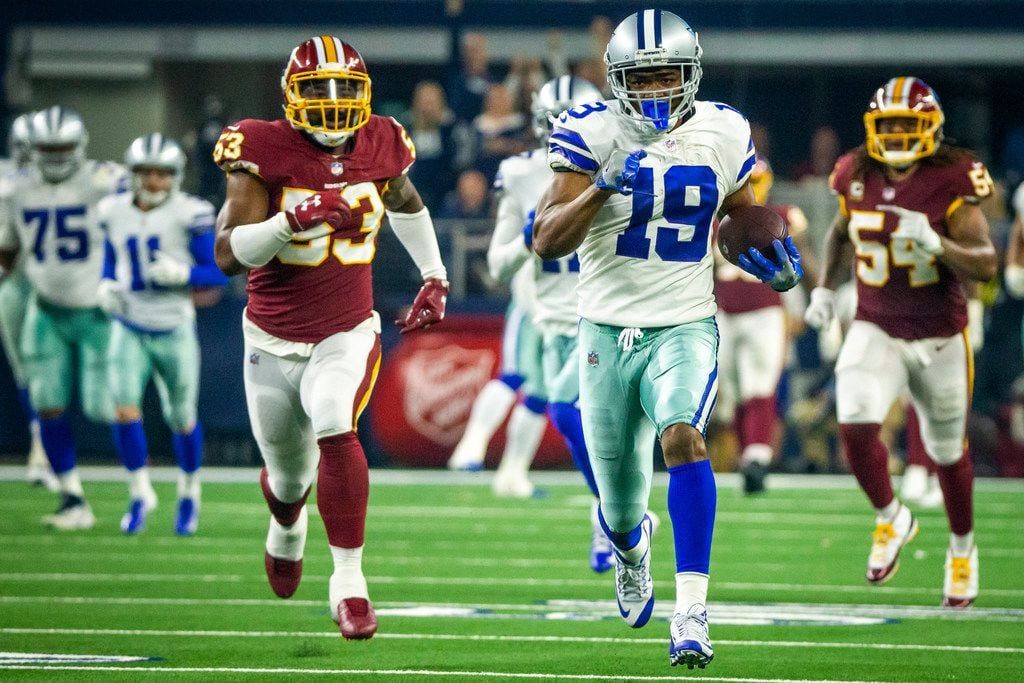 Dallas Cowboys wide receiver Amari Cooper (19) breaks away from Washington Redskins inside...
