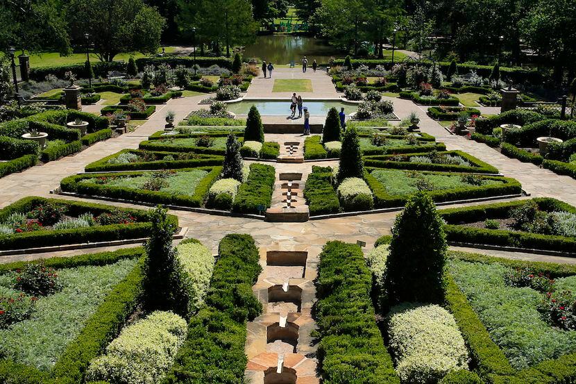 The criss-cross paths of the municipal rose garden is pictured at the Fort Worth Botanic...