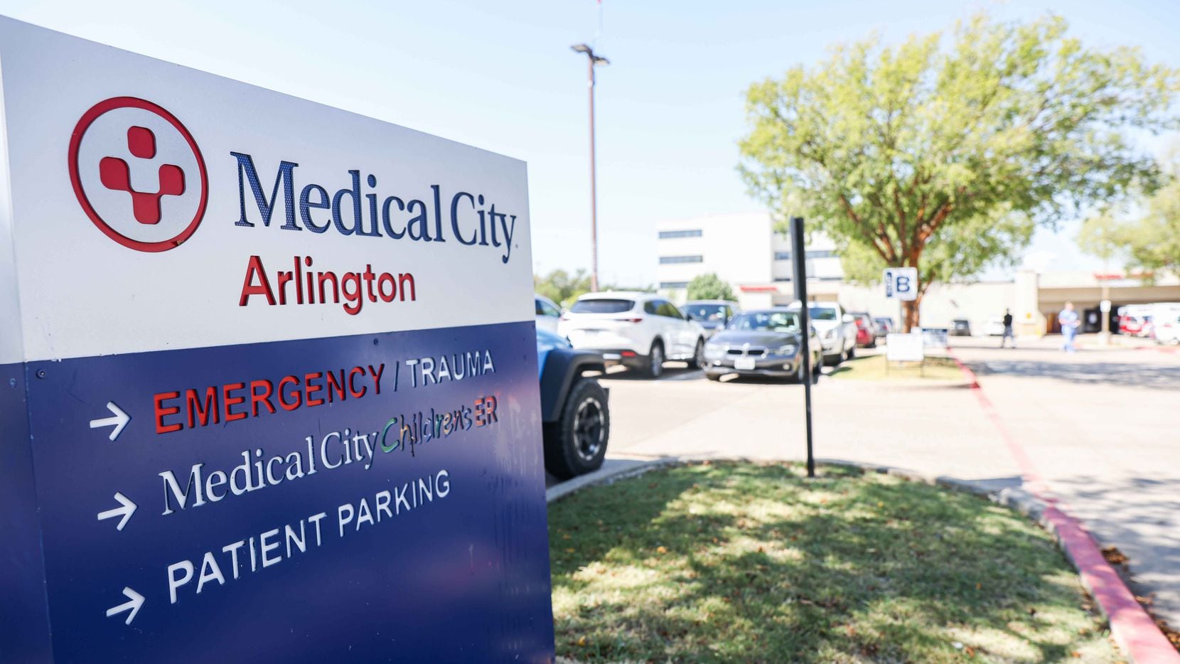 Entrance of the trauma center at the Medical City Arlington in Arlington on Wednesday,...