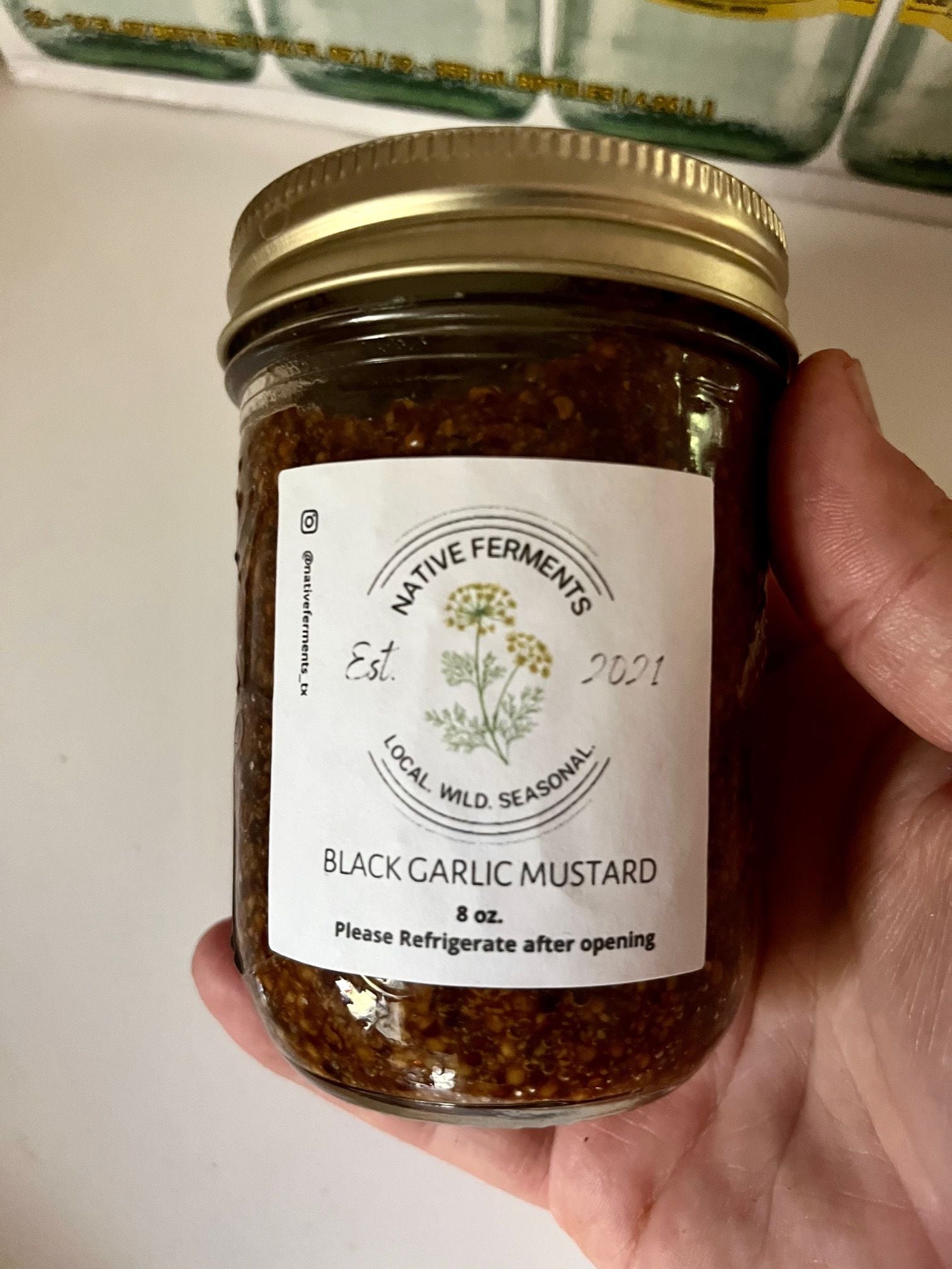 Native Ferments الأسود Black Garlic Mustard