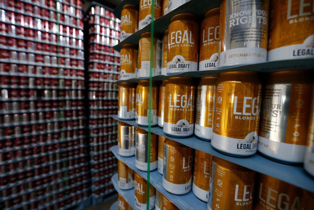 A room full of empty cans at Legal Draft Beer Co. in Arlington, Texas Oct. 1, 2016.  (Nathan Hunsinger/The Dallas Morning News)