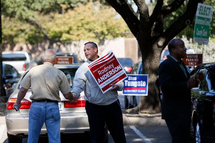 Rodney Anderson campaigned in Irving in October 2014 en route to winning the Texas House...